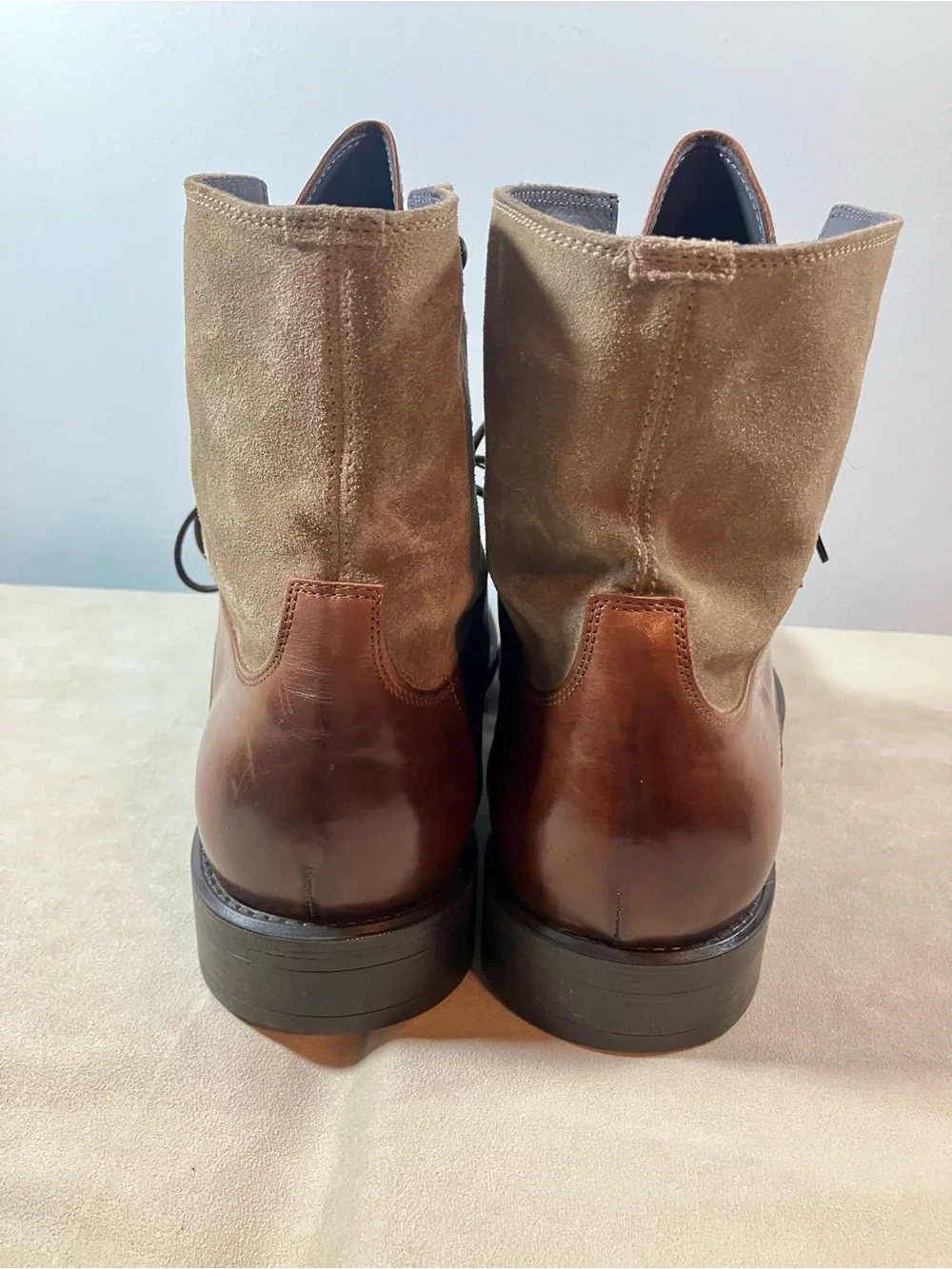 Mens To Boot New York Blake Mixed-Media Boot Lace Up Leather Suede Italy US 8.5